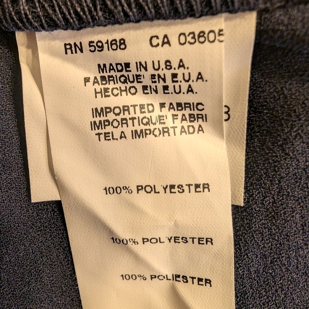 Karen Kane Navy Blue Fit And Flare Puff Sleeve Tea-Length Dress Size Large - Picture 9 of 11
